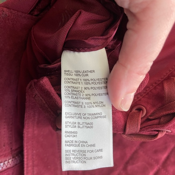 Blanc Noir Suede Mesh Moto Jacket oxblood red - Picture 2 of 6